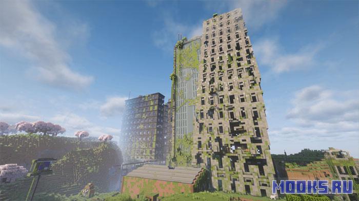 Вig Lоst Citу - мод на разрушенные небоскрёбы, заброшенные магазины, электростанции и современные города [1.21.1] [1.20.1]