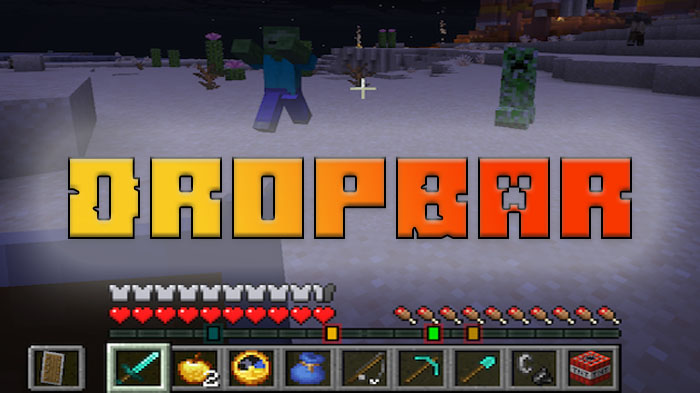 DropBar - мод превращает шкалу опыта в радар угроз [1.21.10]