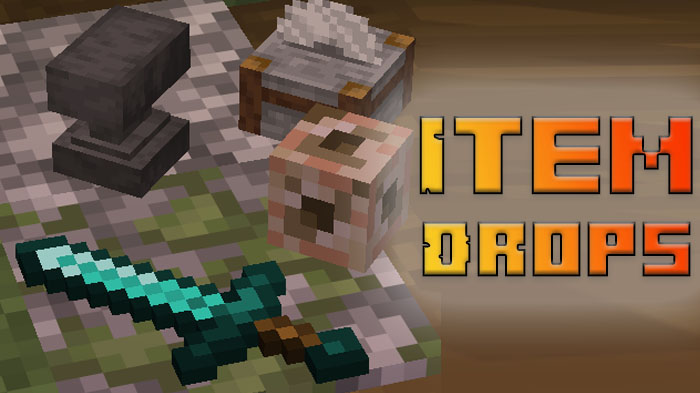 Item Drops - мод на реалистичные предметы и блоки на земле [1.21.11]