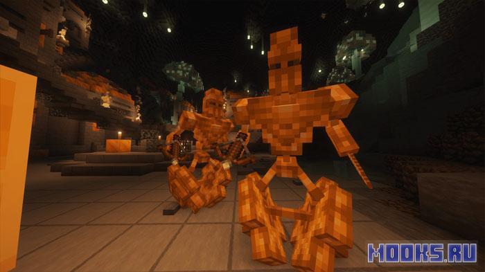 Mebahel's Creatures - Dwarven Automatons - мод на новые структуры, уникальное оружие, индустриальные блоки и опасные механические данжи [1.20.1]