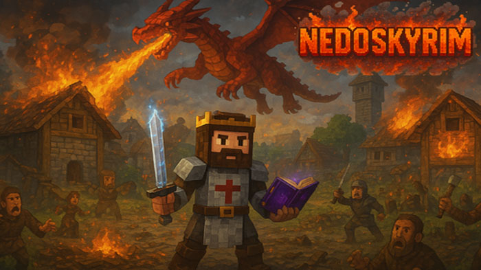 Nedo Skyrim Rpg - ролевая сборка для Minecraft с драконами, квестами и системой прокачки [1.16.5]