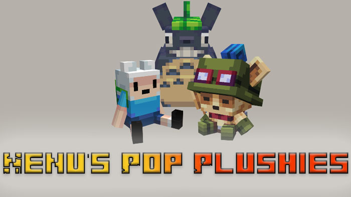 Nenu's Pop Plushies - декоративный мод, добавляющий десятки плюшевых игрушек популярных персонажей из игр, аниме и фильмов [1.21.1] [1.20.1]