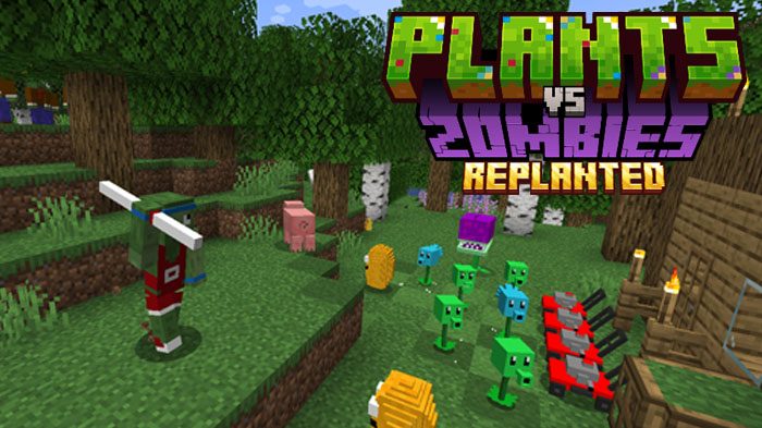 Plants VS Zombies Replanted - мод на Plants Vs Zombies в Minecraft [1.20.1]