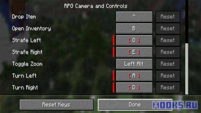 RPG Camera and Controls - мод изменяет вид от третьего лица, делая его похожим на rpg-игры [1.21.8]