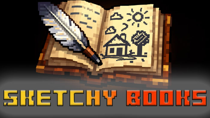 Sketchy Books - мод на рисование пиксельных эскизов в книгах [1.20.1] [1.19.4]