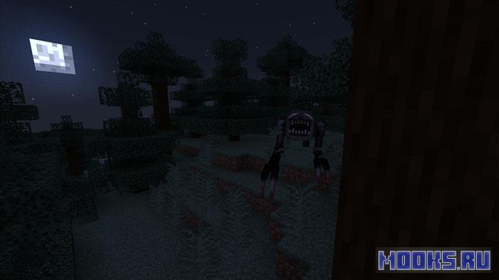 The Mole (Reimagined) - хоррор-мод на опасного монстра преследующего игрока, разрушает блоки и не даёт спрятаться. [1.20.1]