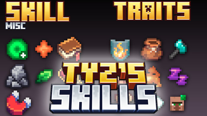 Tyz's Skills - мод на прокачку навыков, RPG-систему и пассивное развитие персонажа [1.21.4] [1.20.1] [1.19.4]