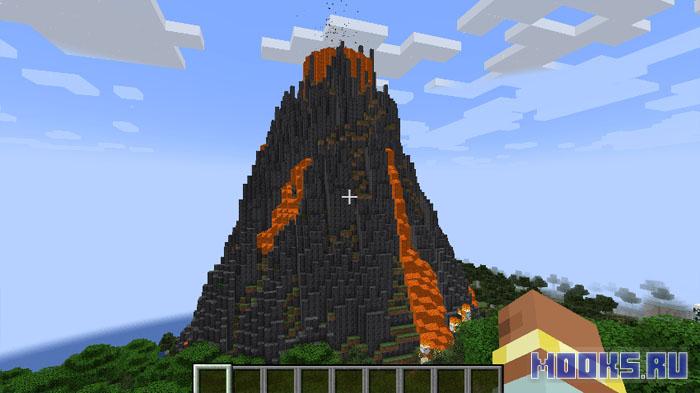 Volcano - мод позволяющий по команде создавать извергающиеся вулканы [1.21.1]